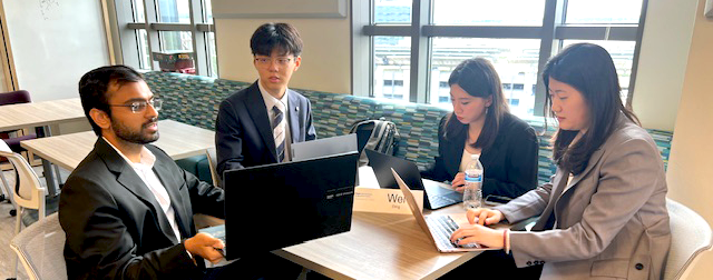 Students working in a group