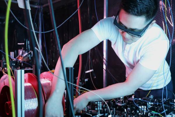 Person working on machines