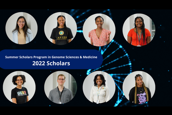 eight headshots of the 2022 summer scholars 