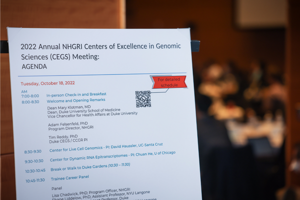 image of the agenda for the 2022 Annual NHGRI CEGS meeting