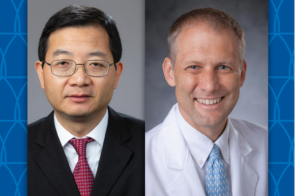 Xiaofei Wang, PhD (left), Thomas Stinchcombe, MD (right)