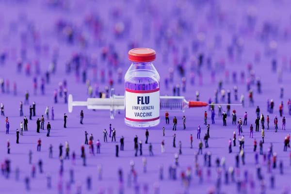 Stock image of a flu vaccine vial